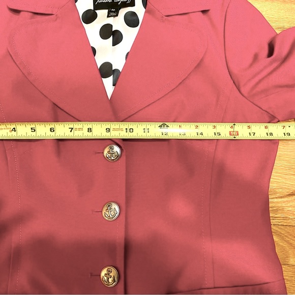 Red Cotton/Linen Jacket/blazer by Sandra Angelozzi Size 40 - Picture 8 of 9